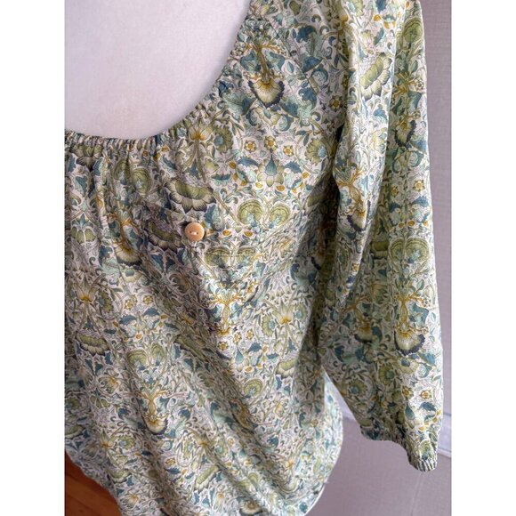 Liberty Art Fabrics For J.Crew Womens Floral Boho Peasant Blouse Small - Picture 4 of 6
